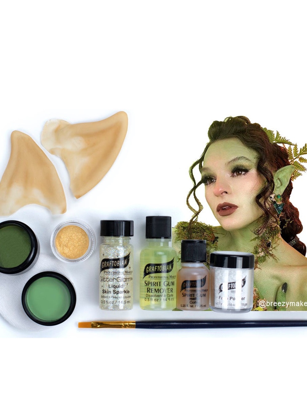 Graftobian Forest Nymph Makeup Kit with Elf Ears, Face & Body Colors
